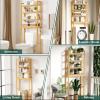 imageSmiry Over The Toilet Storage Cabinet 3Tier Bamboo Bathroom Organizers with Adjustable Shelf ampamp 4 Hooks Space Saving Shelf Rack for Bathrooms Laundry Room Balcony NaturalNatural