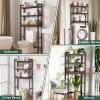 imageSmiry Over The Toilet Storage Cabinet 3Tier Bamboo Bathroom Organizers with Adjustable Shelf ampamp 4 Hooks Space Saving Shelf Rack for Bathrooms Laundry Room Balcony NaturalBrown