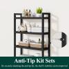 imageSmiry Over The Toilet Storage Cabinet 3Tier Bamboo Bathroom Organizers with Adjustable Shelf ampamp 4 Hooks Space Saving Shelf Rack for Bathrooms Laundry Room Balcony NaturalBlack