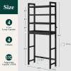 imageSmiry Over The Toilet Storage Cabinet 3Tier Bamboo Bathroom Organizers with Adjustable Shelf ampamp 4 Hooks Space Saving Shelf Rack for Bathrooms Laundry Room Balcony NaturalBlack