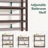 imageSmiry Over The Toilet Storage Cabinet 3Tier Bamboo Bathroom Organizers with Adjustable Shelf ampamp 4 Hooks Space Saving Shelf Rack for Bathrooms Laundry Room Balcony NaturalBrown