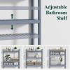imageSmiry Over The Toilet Storage Cabinet 3Tier Bamboo Bathroom Organizers with Adjustable Shelf ampamp 4 Hooks Space Saving Shelf Rack for Bathrooms Laundry Room Balcony NaturalGrey