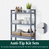 imageSmiry Over The Toilet Storage Cabinet 3Tier Bamboo Bathroom Organizers with Adjustable Shelf ampamp 4 Hooks Space Saving Shelf Rack for Bathrooms Laundry Room Balcony NaturalGrey