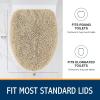 imageSmiry Soft Chenille Bathroom Toilet Lid Cover Machine Washable Covers 175x15 Fits Most Round Elongated and Oblong Lids Accessories Decor BurgundyBeige