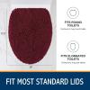 imageSmiry Soft Chenille Bathroom Toilet Lid Cover Machine Washable Covers 175x15 Fits Most Round Elongated and Oblong Lids Accessories Decor BurgundyBurgundy