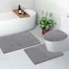 imageSmiry Soft Chenille Bathroom Toilet Lid Cover Machine Washable Covers 175x15 Fits Most Round Elongated and Oblong Lids Accessories Decor BurgundyGray