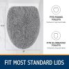 imageSmiry Soft Chenille Bathroom Toilet Lid Cover Machine Washable Covers 175x15 Fits Most Round Elongated and Oblong Lids Accessories Decor BurgundyGray