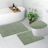 imageSmiry Soft Chenille Bathroom Toilet Lid Cover Machine Washable Covers 175x15 Fits Most Round Elongated and Oblong Lids Accessories Decor BurgundySage Green