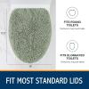 imageSmiry Soft Chenille Bathroom Toilet Lid Cover Machine Washable Covers 175x15 Fits Most Round Elongated and Oblong Lids Accessories Decor BurgundySage Green