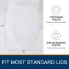 imageSmiry Soft Chenille Bathroom Toilet Lid Cover Machine Washable Covers 175x15 Fits Most Round Elongated and Oblong Lids Accessories Decor BurgundyWhite