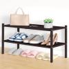 imageSmiry Bamboo Shoe Rack 3 Tier Shoe Organizer for Entryway ampamp Closet Stackable Free Standing Storage Shelf for Shoes Bags ampamp Plants NaturalBrown