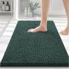 imageSmiry Luxury Chenille Bathroom Rugs 30x20 Extra Soft and Absorbent Shaggy Bath Mat Machine Washable NonSlip Plush Carpet Runner for Tub Shower and Floor Home Decor Accessories Green