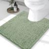 imageSmiry Luxury Chenille Toilet Rugs UShaped 24x20 Soft Absorbent NonSlip Contour Bathroom Rugs for Toilet Machine Washable Contoured Bath Mats Sage Green