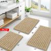 imageSmiry Bathroom Rugs Sets 2 Piece Soft Absorbent Non Slip Rubber Backing Machine Washable Quick Dry Chenille Bath Rug Set for Tub Shower and Floor 30quot x 20quot Plus 24quot x 16quot BlackBeige