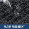 imageSmiry Bathroom Rugs Sets 2 Piece Soft Absorbent Non Slip Rubber Backing Machine Washable Quick Dry Chenille Bath Rug Set for Tub Shower and Floor 30quot x 20quot Plus 24quot x 16quot BlackDark Grey