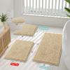 imageSmiry Luxury Chenille Bathroom Rugs 30x20 Extra Soft and Absorbent Shaggy Bath Mat Machine Washable NonSlip Plush Carpet Runner for Tub Shower and Floor Home Decor Accessories Beige