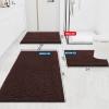 imageSmiry Luxury Chenille Bathroom Rugs 30x20 Extra Soft and Absorbent Shaggy Bath Mat Machine Washable NonSlip Plush Carpet Runner for Tub Shower and Floor Home Decor Accessories Brown
