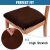 imageSmiry Velvet Seat Covers for Dining Room Chair Set of 6 Stretch Fit Removable Washable Chair Seat Cushion Protector Slipcovers with Ties KhakiCoffee