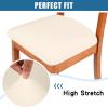 imageSmiry Velvet Seat Covers for Dining Room Chair Set of 6 Stretch Fit Removable Washable Chair Seat Cushion Protector Slipcovers with Ties KhakiCream