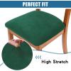 imageSmiry Velvet Seat Covers for Dining Room Chair Set of 6 Stretch Fit Removable Washable Chair Seat Cushion Protector Slipcovers with Ties KhakiDark Green