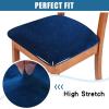 imageSmiry Velvet Seat Covers for Dining Room Chair Set of 6 Stretch Fit Removable Washable Chair Seat Cushion Protector Slipcovers with Ties KhakiFederal Blue
