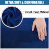 imageSmiry Velvet Seat Covers for Dining Room Chair Set of 6 Stretch Fit Removable Washable Chair Seat Cushion Protector Slipcovers with Ties KhakiFederal Blue
