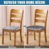 imageSmiry Velvet Seat Covers for Dining Room Chair Set of 6 Stretch Fit Removable Washable Chair Seat Cushion Protector Slipcovers with Ties KhakiGrey