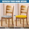 imageSmiry Velvet Seat Covers for Dining Room Chair Set of 6 Stretch Fit Removable Washable Chair Seat Cushion Protector Slipcovers with Ties KhakiMustard Yellow