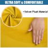 imageSmiry Velvet Seat Covers for Dining Room Chair Set of 6 Stretch Fit Removable Washable Chair Seat Cushion Protector Slipcovers with Ties KhakiMustard Yellow