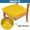 imageSmiry Velvet Seat Covers for Dining Room Chair Set of 6 Stretch Fit Removable Washable Chair Seat Cushion Protector Slipcovers with Ties KhakiMustard Yellow