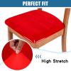 imageSmiry Velvet Seat Covers for Dining Room Chair Set of 6 Stretch Fit Removable Washable Chair Seat Cushion Protector Slipcovers with Ties KhakiRed