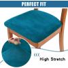 imageSmiry Velvet Seat Covers for Dining Room Chair Set of 6 Stretch Fit Removable Washable Chair Seat Cushion Protector Slipcovers with Ties KhakiTeal