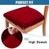 imageSmiry Velvet Seat Covers for Dining Room Chair Set of 6 Stretch Fit Removable Washable Chair Seat Cushion Protector Slipcovers with Ties KhakiWine Red