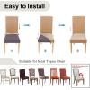 imageSmiry Velvet Stretch Chair Covers for Dining Room Set of 4 Soft Fit Removable Washable Kitchen Parsons Chair Slipcover Protector Dark GreenBeige