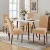 imageSmiry Velvet Stretch Chair Covers for Dining Room Set of 4 Soft Fit Removable Washable Kitchen Parsons Chair Slipcover Protector Dark GreenBeige