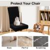 imageSmiry Velvet Stretch Chair Covers for Dining Room Set of 4 Soft Fit Removable Washable Kitchen Parsons Chair Slipcover Protector Dark GreenBlack