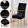 imageSmiry Velvet Stretch Chair Covers for Dining Room Set of 4 Soft Fit Removable Washable Kitchen Parsons Chair Slipcover Protector Dark GreenBlack
