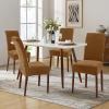 imageSmiry Velvet Stretch Chair Covers for Dining Room Set of 4 Soft Fit Removable Washable Kitchen Parsons Chair Slipcover Protector Dark GreenCamel