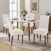 imageSmiry Velvet Stretch Chair Covers for Dining Room Set of 4 Soft Fit Removable Washable Kitchen Parsons Chair Slipcover Protector Dark GreenCream