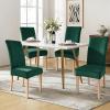 imageSmiry Velvet Stretch Chair Covers for Dining Room Set of 4 Soft Fit Removable Washable Kitchen Parsons Chair Slipcover Protector Dark GreenDark Green