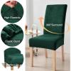 imageSmiry Velvet Stretch Chair Covers for Dining Room Set of 4 Soft Fit Removable Washable Kitchen Parsons Chair Slipcover Protector Dark GreenDark Green