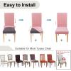 imageSmiry Velvet Stretch Chair Covers for Dining Room Set of 4 Soft Fit Removable Washable Kitchen Parsons Chair Slipcover Protector Dark GreenPink
