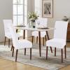 imageSmiry Velvet Stretch Chair Covers for Dining Room Set of 4 Soft Fit Removable Washable Kitchen Parsons Chair Slipcover Protector Dark GreenRaw White