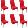 imageSmiry Velvet Stretch Chair Covers for Dining Room Set of 4 Soft Fit Removable Washable Kitchen Parsons Chair Slipcover Protector Dark GreenRed