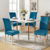 imageSmiry Velvet Stretch Chair Covers for Dining Room Set of 4 Soft Fit Removable Washable Kitchen Parsons Chair Slipcover Protector Dark GreenTeal