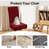 imageSmiry Velvet Stretch Chair Covers for Dining Room Set of 4 Soft Fit Removable Washable Kitchen Parsons Chair Slipcover Protector Dark GreenWine Red