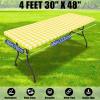 imageSmiry Picnic Table Cloth 2 Pack Waterproof Elastic Fitted Tablecloths for 6FT Rectangle Tables Washable Polyester Buffalo Plaid Tablecloth for Camping Dining ampamp Outdoor Black ampamp White 30quot x 72quotYellow and White