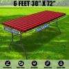 imageSmiry Picnic Table Cloth 2 Pack Waterproof Elastic Fitted Tablecloths for 6FT Rectangle Tables Washable Polyester Buffalo Plaid Tablecloth for Camping Dining ampamp Outdoor Black ampamp White 30quot x 72quotBlack and Red