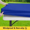 imageSmiry Picnic Table Cover with Bench Covers Waterproof Elastic Fitted Polyester Tablecloths for 6 Ft Rectangle Tables Washable Windproof Tablecloth for Camping RV ampamp Outdoor Black 30x72 InchesBlue