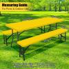 imageSmiry Picnic Table Cover with Bench Covers Waterproof Elastic Fitted Polyester Tablecloths for 6 Ft Rectangle Tables Washable Windproof Tablecloth for Camping RV ampamp Outdoor Black 30x72 InchesYellow